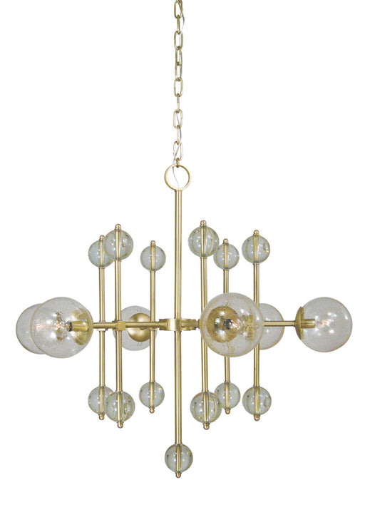 Framburg 4946 SB Solaris Six Light Chandelier, Satin Brass Main Image.jpg