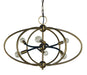 Framburg 4948 AB/MBLACK Orbit Six Light Chandelier, Antique Brass with Matte Black Accents Main Image.jpg