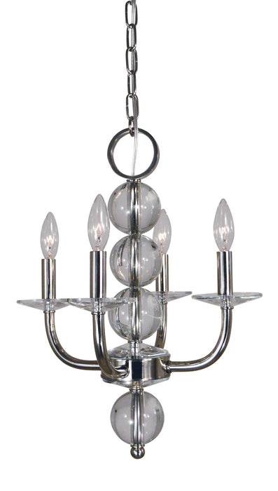 Framburg 4964 PN Glamour Four Light Chandelier, Polished Nickel Main Image.jpg