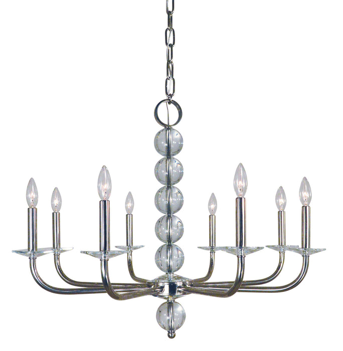 Framburg 4968 PN Glamour Eight Light Chandelier, Polished Nickel Main Image.jpg