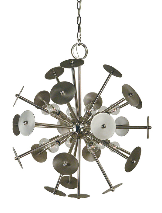 Framburg 4976 PN/SP Apogee 12 Light Chandelier, Polished Nickel with Satin Pewter Accents Main Image.jpg