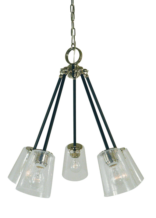 Framburg 4999 PN/MBLACK Felix Five Light Chandelier, Polished Nickel with Matte Black Accents Main Image.jpg