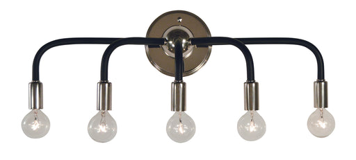 Framburg 5005 PN/MBLACK Candide Five Light Wall Sconce, Polished Nickel with Matte Black Accents Main Image.jpg