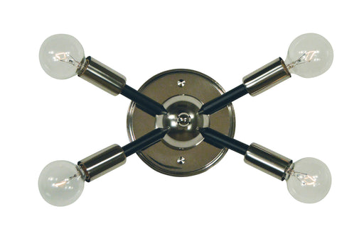 Framburg 5014 PN/MBLACK Simone Four Light Wall Sconce, Polished Nickel with Matte Black Accents Main Image.jpg