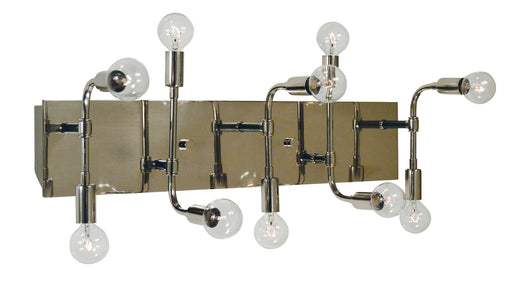 Framburg 5019 PN/MBLACK Fusion Ten Light Wall Sconce, Polished Nickel with Matte Black Accents Main Image.jpg