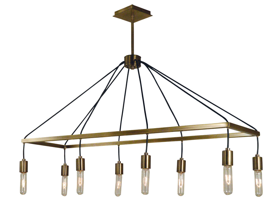 Framburg 5023 AB Celestial Eight Light Island Chandelier, Antique Brass Main Image.jpg