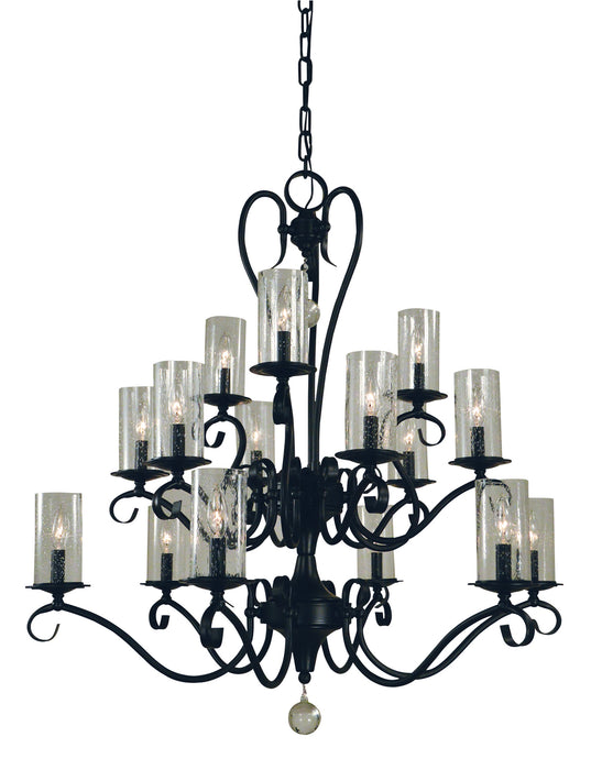 Framburg 5027 MBLACK Ilsa 15 Light Chandelier, Matte Black Main Image.jpg