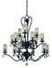 Framburg 5027 MBLACK Ilsa 15 Light Chandelier, Matte Black Main Image.jpg