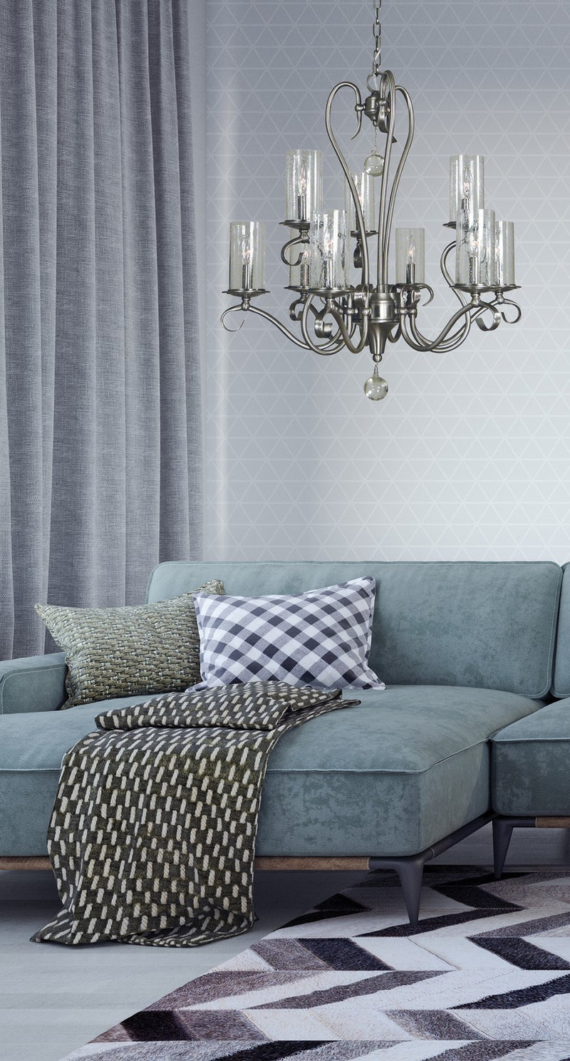 Framburg 5029 BN Ilsa Nine Light Chandelier, Brushed Nickel Alternate Image.jpg