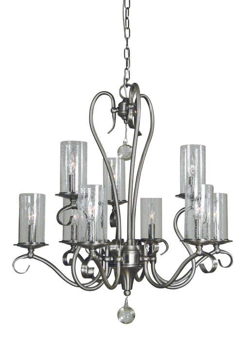 Framburg 5029 BN Ilsa Nine Light Chandelier, Brushed Nickel Main Image.jpg