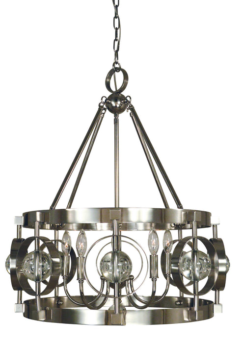 Framburg 5035 PN Ephemeris Five Light Chandelier, Polished Nickel Main Image.jpg