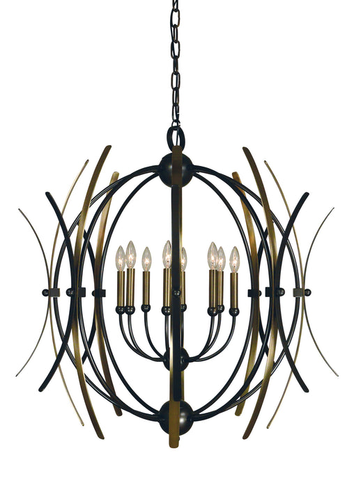 Framburg 5058 MB/AB Monique Eight Light Chandelier, Mahogany Bronze with Antique Brass Accents Main Image.jpg