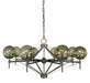 Framburg 5068 PN/MBLACK Calista Eight Light Chandelier, Polished Nickel with Matte Black Accents Main Image.jpg