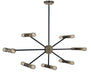 Framburg 5088 PN/MBLACK Nebula 14 Light Chandelier, Polished Nickel with Matte Black Accents Main Image.jpg