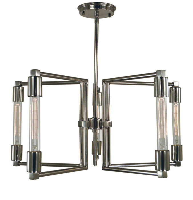 Framburg 5115 PN Focal Five Light Chandelier, Polished Nickel Main Image.jpg