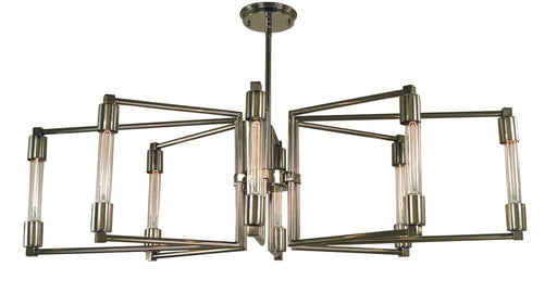 Framburg 5118 PN Focal Eight Light Chandelier, Polished Nickel Main Image.jpg