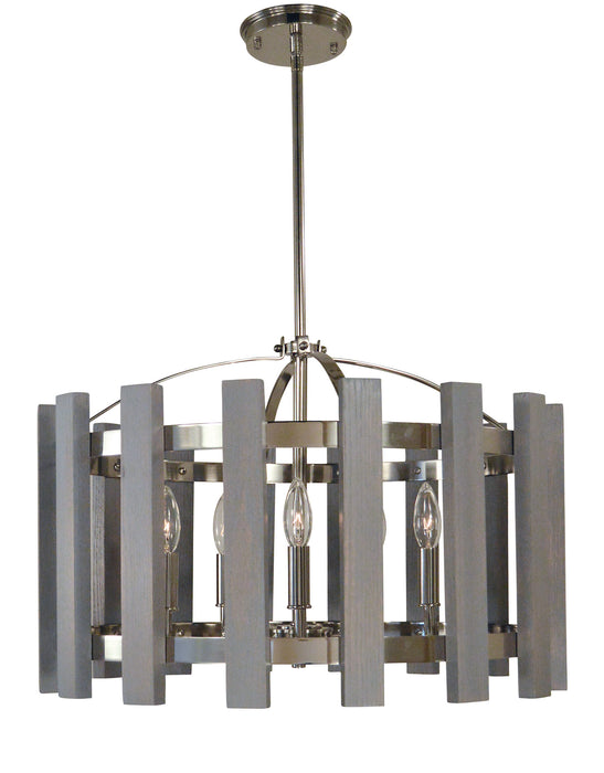 Framburg 5125 PN Arcadia Five Light Chandelier, Polished Nickel Main Image.jpg