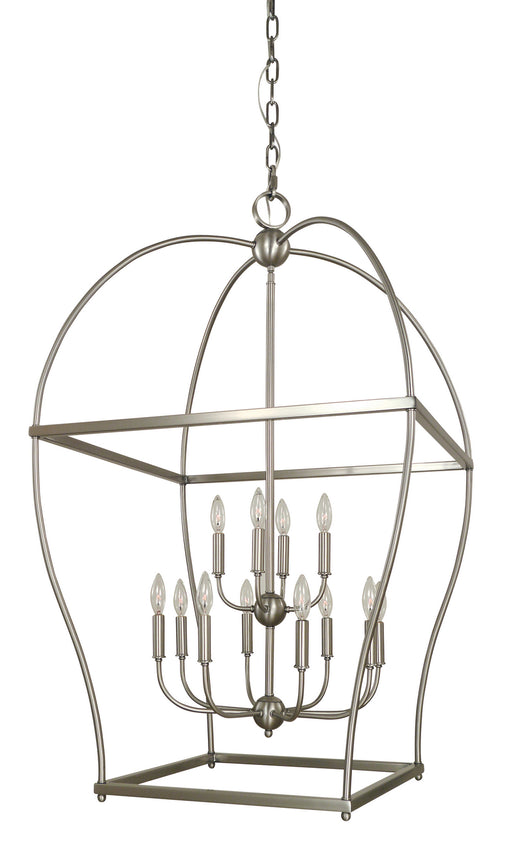 Framburg 5472 BN Kenmare 12 Light Foyer Chandelier, Brushed Nickel Main Image.jpg