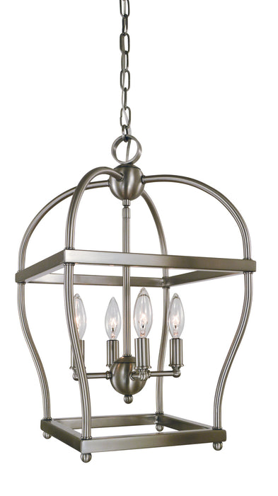 Framburg 5474 BN Kenmare Four Light Mini-Chandelier, Brushed Nickel Main Image.jpg