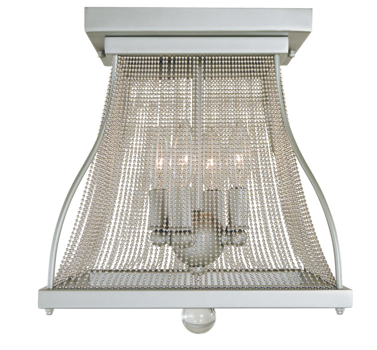 Framburg 5500 SP/PN Harrison Four Light Flush Mount, Satin Pewter/Polished Nickel Main Image.jpg