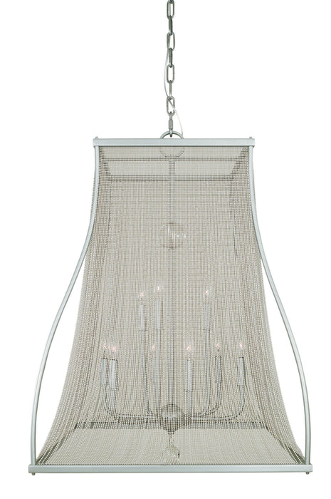 Framburg 5509 SP/PN Harrison Nine Light Foyer Chandelier, Satin Pewter/Polished Nickel Main Image.jpg