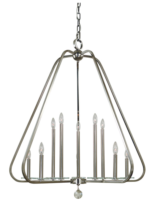 Framburg 5510 PN Triangulum Ten Light Foyer Chandelier, Polished Nickel Main Image.jpg