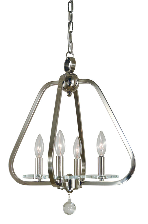 Framburg 5514 PN Triangulum Four Light Mini-Chandelier, Polished Nickel Main Image.jpg