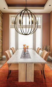 Framburg 4728 AB Luna Eight Light Foyer Chandelier, Antique Brass Alternate Image.jpg
