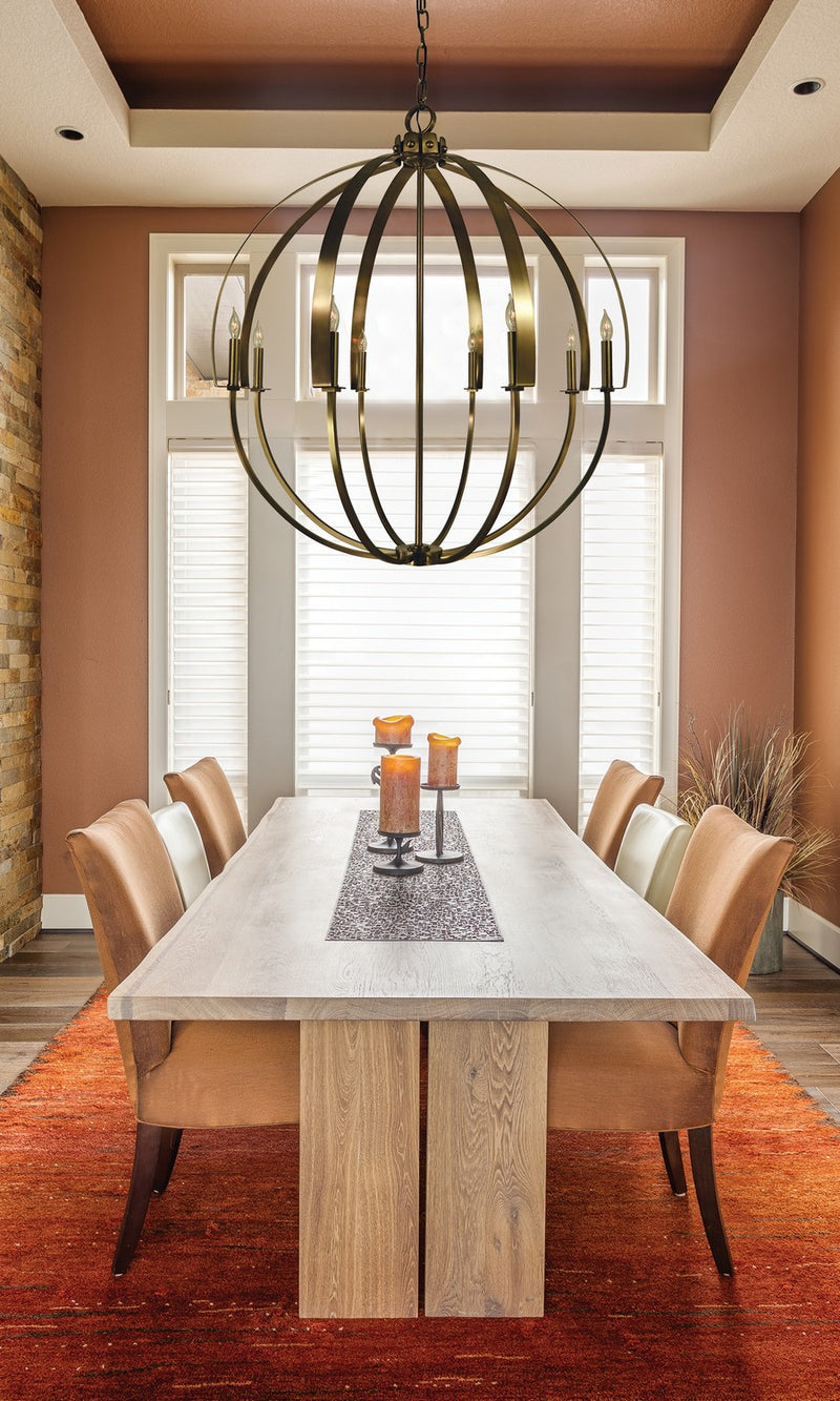 Framburg 4728 AB Luna Eight Light Foyer Chandelier, Antique Brass Alternate Image.jpg