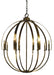 Framburg 4728 AB Luna Eight Light Foyer Chandelier, Antique Brass Main Image.jpg