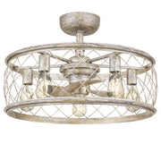 Quoizel RDY3122CS Dury Five Light Fandelier, Century Silver Leaf Main Image.jpg