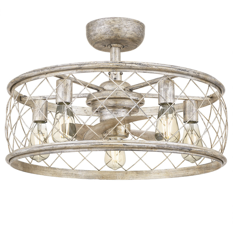 Quoizel RDY3122CS Dury Five Light Fandelier, Century Silver Leaf Main Image.jpg