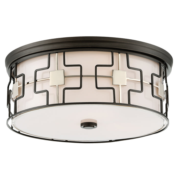 Minka-Lavery 846-105-L LED Flush Mount, Dark Gray W/Polished Nickel Main Image.jpg