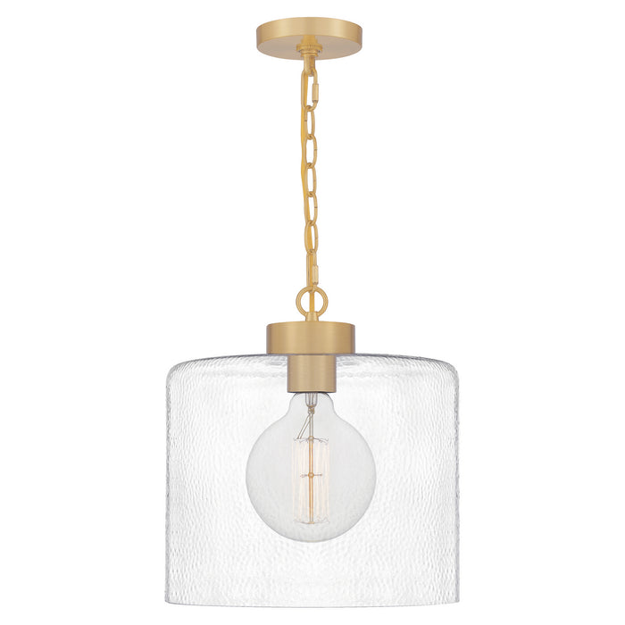 Quoizel ABR1512AB Abner One Light Mini Pendant, Aged Brass Main Image.jpg