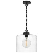 Quoizel ABR1512MBK Abner One Light Mini Pendant, Matte Black Main Image.jpg
