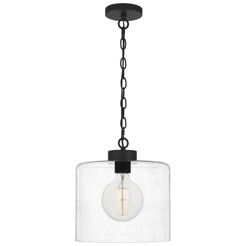 Quoizel ABR1512MBK Abner One Light Mini Pendant, Matte Black Main Image.jpg