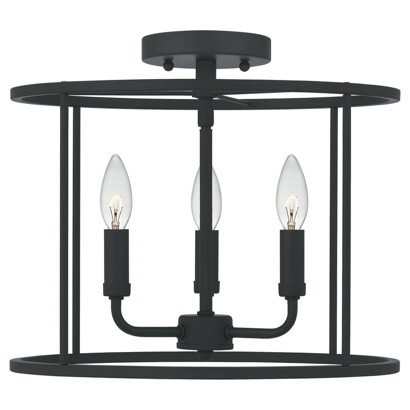 Quoizel ABR1714MBK Abner Three Light Semi Flush Mount, Matte Black Main Image.jpg