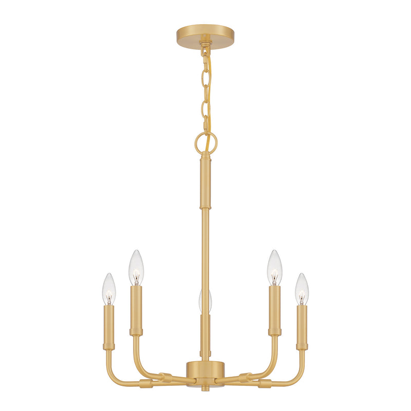 Quoizel ABR5018AB Abner Five Light Chandelier, Aged Brass Main Image.jpg