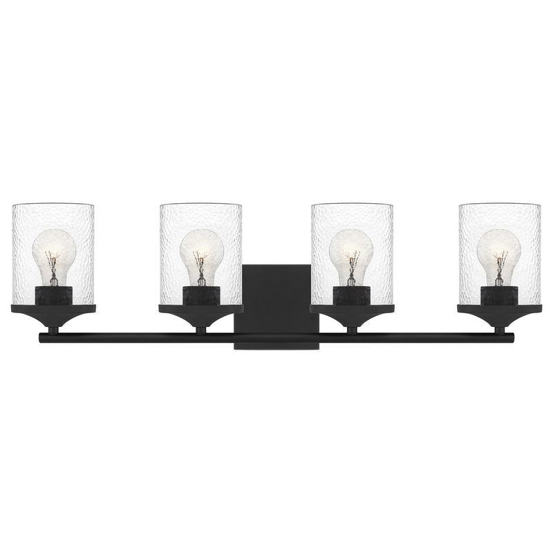 Quoizel ABR8628MBK Abner Four Light Bath, Matte Black Main Image.jpg