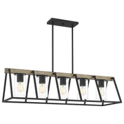 Quoizel BRT3542GK Brockton Five Light Linear Chandelier, Grey Ash Main Image.jpg