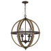 Quoizel FSN3525RK Fusion Six Light Pendant, Rustic Black Main Image.jpg