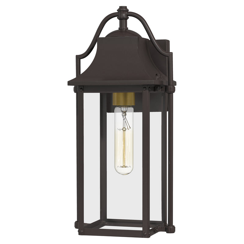 Quoizel MAN8407WT Manning One Light Outdoor Wall Mount, Western Bronze Main Image.jpg