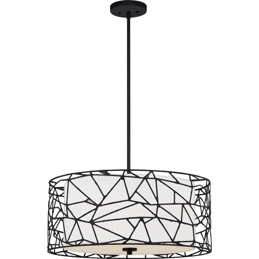 Quoizel QOP5274MBK Newcastle Four Light Pendant, Matte Black Main Image.jpg