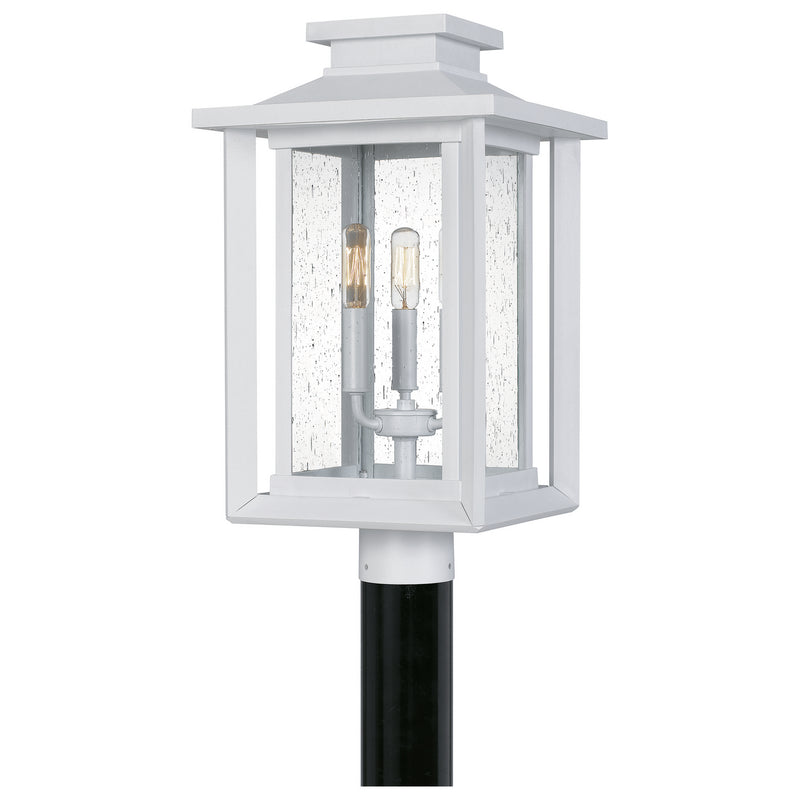 Quoizel WKF9011W Wakefield Three Light Outdoor Post Mount, White Lustre Main Image.jpg