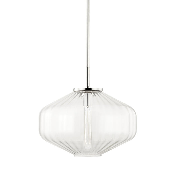 Hudson Valley 1518-PN Bennett One Light Pendant, Polished Nickel Main Image.jpg