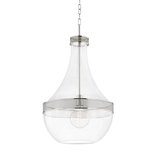 Hudson Valley 1817-PN Hagen One Light Pendant, Polished Nickel Main Image.jpg