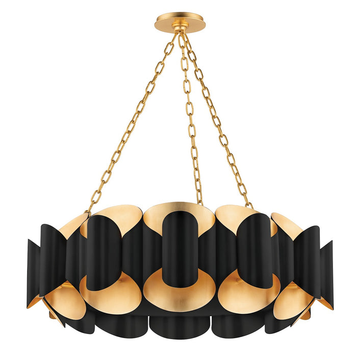 Hudson Valley 8534-GL/BK Banks 12 Light Chandelier, Gold Leaf/Black Main Image.jpg