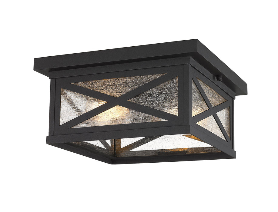 Z-Lite 583F-BK Brookside Two Light Outdoor Flush Mount, Black Main Image.jpg