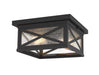 Z-Lite 583F-BK Brookside Two Light Outdoor Flush Mount, Black Main Image.jpg