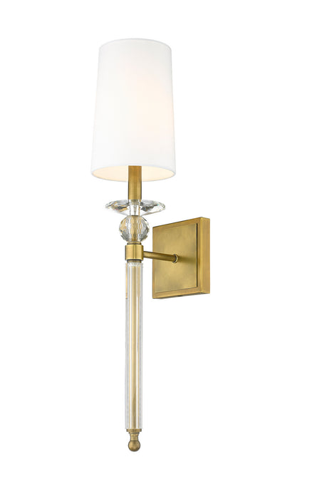 Z-Lite 804-1S-RB-WH Ava One Light Wall Sconce, Rubbed Brass Main Image.jpg